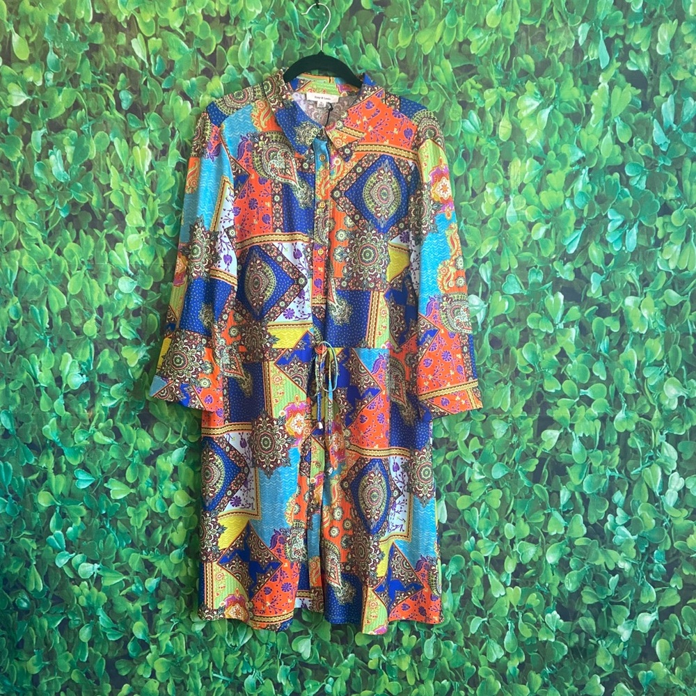Zoey & Leelo - NWT Colorful Patterned Dress - Picture 1 of 7